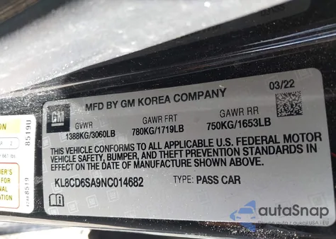 2022 Chevrolet Spark Fwd 1Lt Automatic from USA, damaged, VIN KL8CD6SA9NC014682